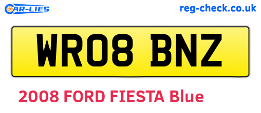 WR08BNZ are the vehicle registration plates.