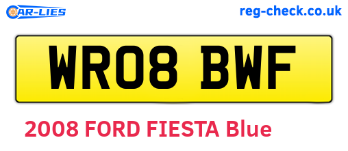 WR08BWF are the vehicle registration plates.
