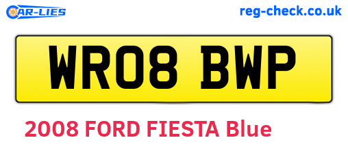 WR08BWP are the vehicle registration plates.