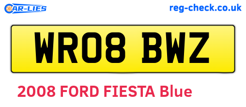 WR08BWZ are the vehicle registration plates.