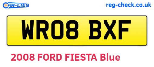 WR08BXF are the vehicle registration plates.