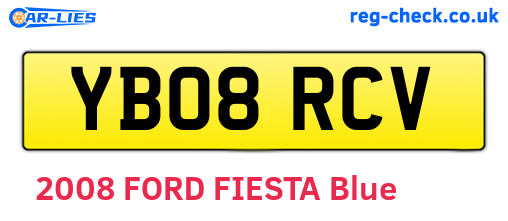 YB08RCV are the vehicle registration plates.