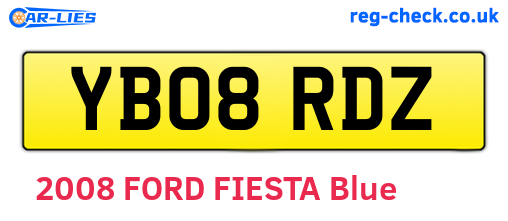 YB08RDZ are the vehicle registration plates.