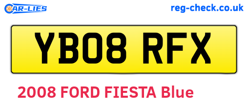 YB08RFX are the vehicle registration plates.