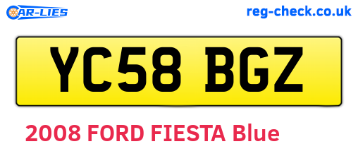 YC58BGZ are the vehicle registration plates.