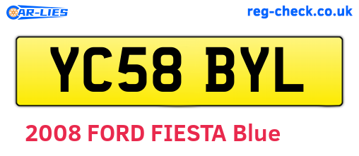 YC58BYL are the vehicle registration plates.