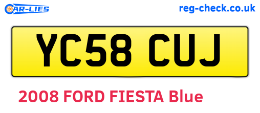 YC58CUJ are the vehicle registration plates.