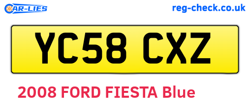 YC58CXZ are the vehicle registration plates.