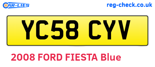 YC58CYV are the vehicle registration plates.