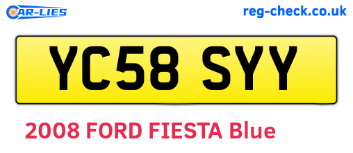 YC58SYY are the vehicle registration plates.