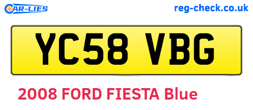 YC58VBG are the vehicle registration plates.