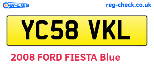 YC58VKL are the vehicle registration plates.
