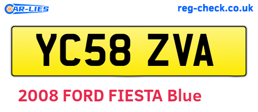YC58ZVA are the vehicle registration plates.