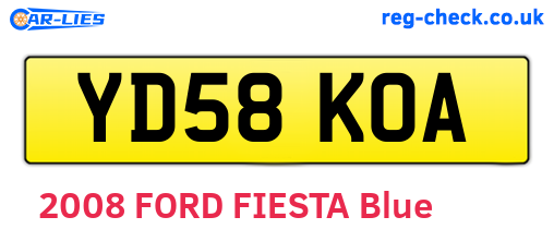 YD58KOA are the vehicle registration plates.