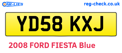 YD58KXJ are the vehicle registration plates.