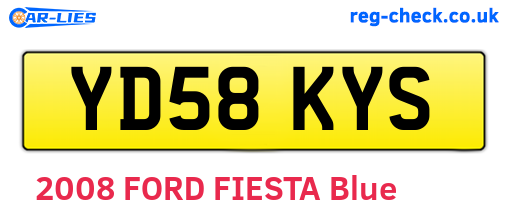 YD58KYS are the vehicle registration plates.