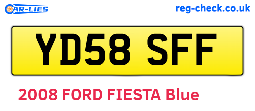 YD58SFF are the vehicle registration plates.