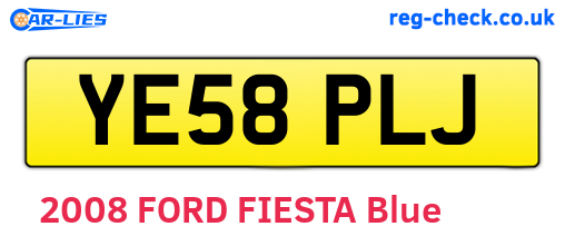 YE58PLJ are the vehicle registration plates.