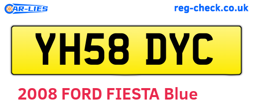 YH58DYC are the vehicle registration plates.
