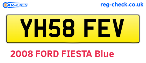 YH58FEV are the vehicle registration plates.