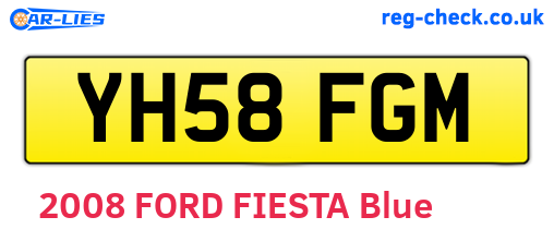 YH58FGM are the vehicle registration plates.