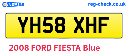 YH58XHF are the vehicle registration plates.