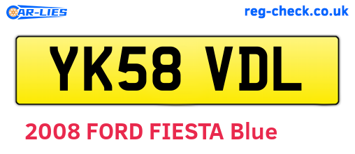 YK58VDL are the vehicle registration plates.