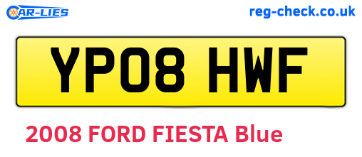 YP08HWF are the vehicle registration plates.