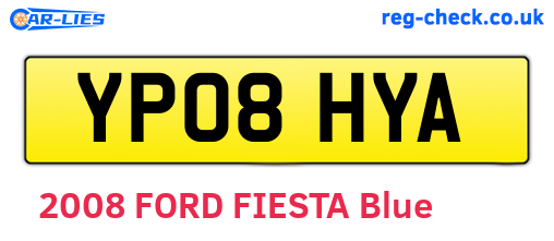 YP08HYA are the vehicle registration plates.