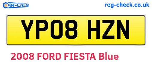 YP08HZN are the vehicle registration plates.