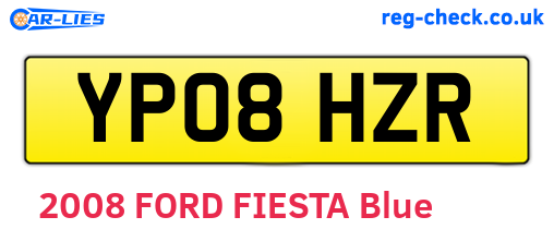 YP08HZR are the vehicle registration plates.