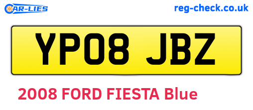 YP08JBZ are the vehicle registration plates.