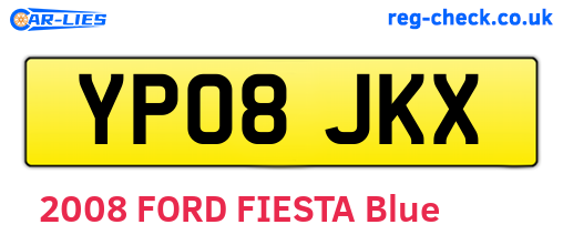 YP08JKX are the vehicle registration plates.