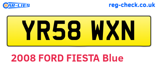 YR58WXN are the vehicle registration plates.