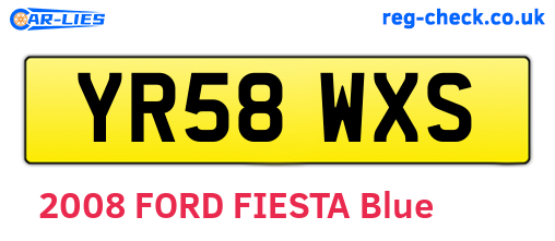 YR58WXS are the vehicle registration plates.