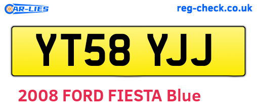 YT58YJJ are the vehicle registration plates.