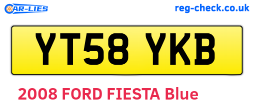 YT58YKB are the vehicle registration plates.