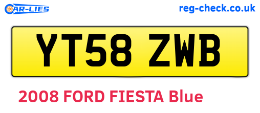 YT58ZWB are the vehicle registration plates.