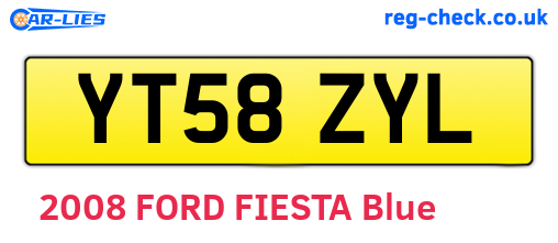 YT58ZYL are the vehicle registration plates.