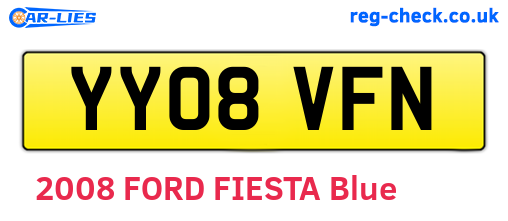 YY08VFN are the vehicle registration plates.