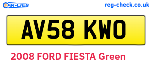AV58KWO are the vehicle registration plates.
