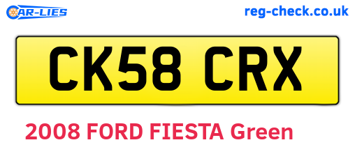 CK58CRX are the vehicle registration plates.