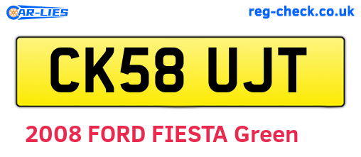 CK58UJT are the vehicle registration plates.