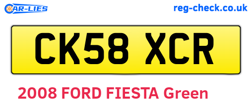 CK58XCR are the vehicle registration plates.