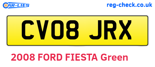 CV08JRX are the vehicle registration plates.