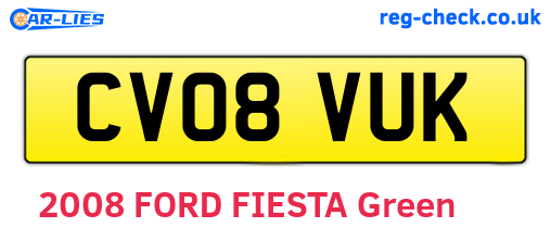 CV08VUK are the vehicle registration plates.