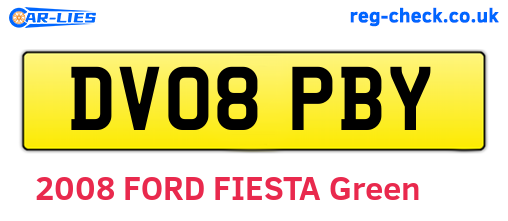 DV08PBY are the vehicle registration plates.