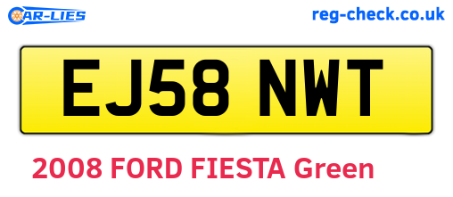 EJ58NWT are the vehicle registration plates.