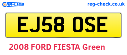 EJ58OSE are the vehicle registration plates.