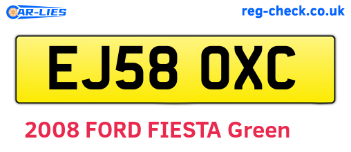 EJ58OXC are the vehicle registration plates.